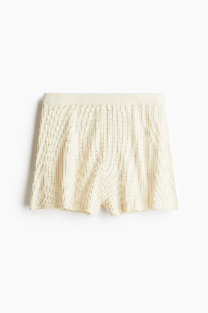 Pointelle-Knit Shorts