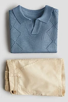 2-Piece Polo Shirt and Shorts Set