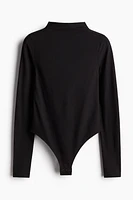 Mock Turtleneck Thong Bodysuit