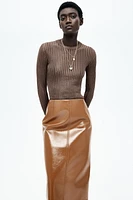 Coated Pencil Skirt