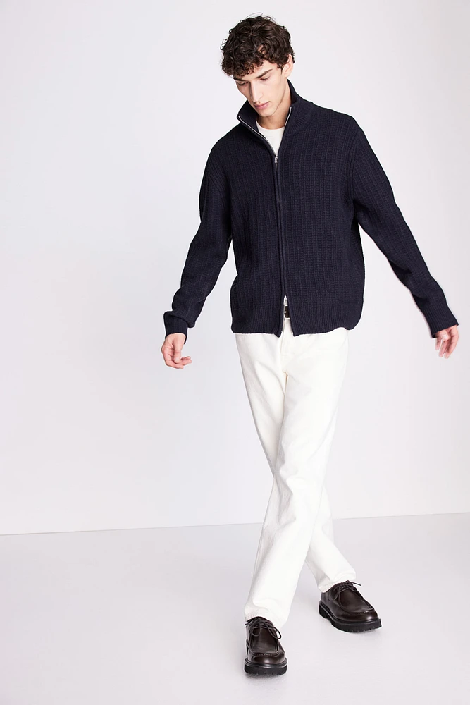 Regular Fit Textured-Knit Cardigan