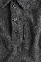 Rib-Knit Polo Shirt