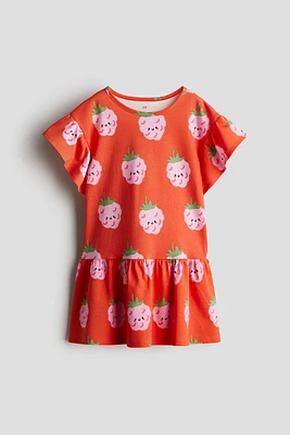 Flutter-Sleeved Cotton Dress