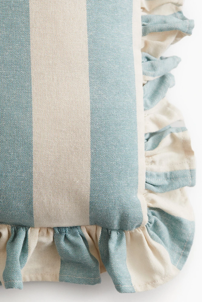 Ruffle-trimmed Cotton Seat Cushion