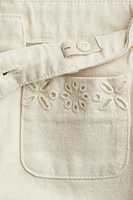 Ankle Jeans with Eyelet Embroidery