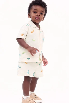 2-Piece Terry Resort Shirt and Shorts Set
