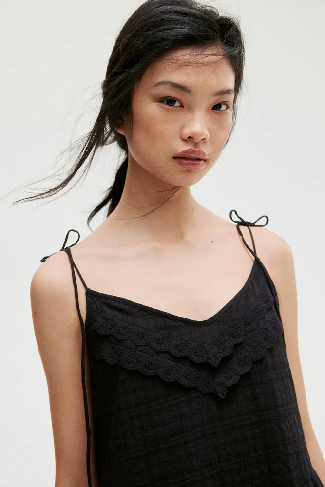 Dress with Tie Shoulder Straps