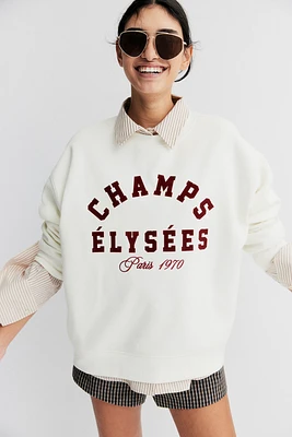 Sweatshirt with Text Motif