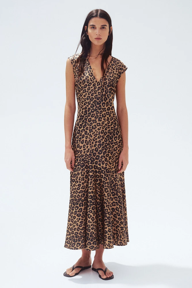 V-Neck Satin Dress