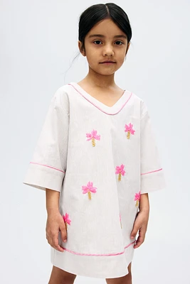 Sequined Linen-Blend Dress