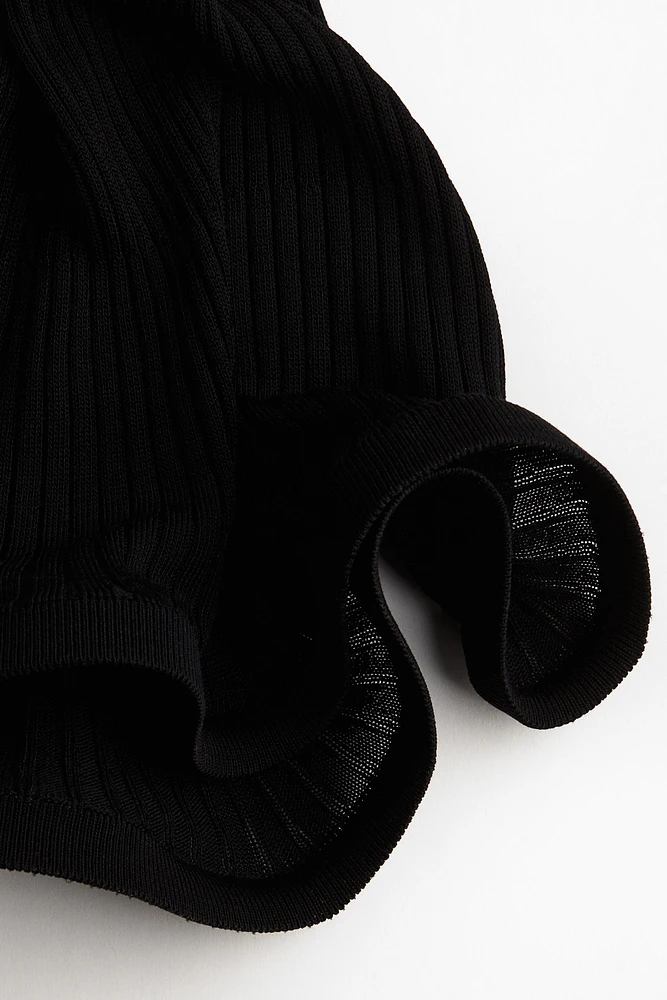 Silk-Blend Rib-Knit Pants