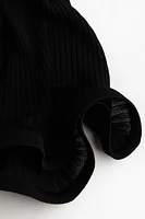 Silk-Blend Rib-Knit Pants