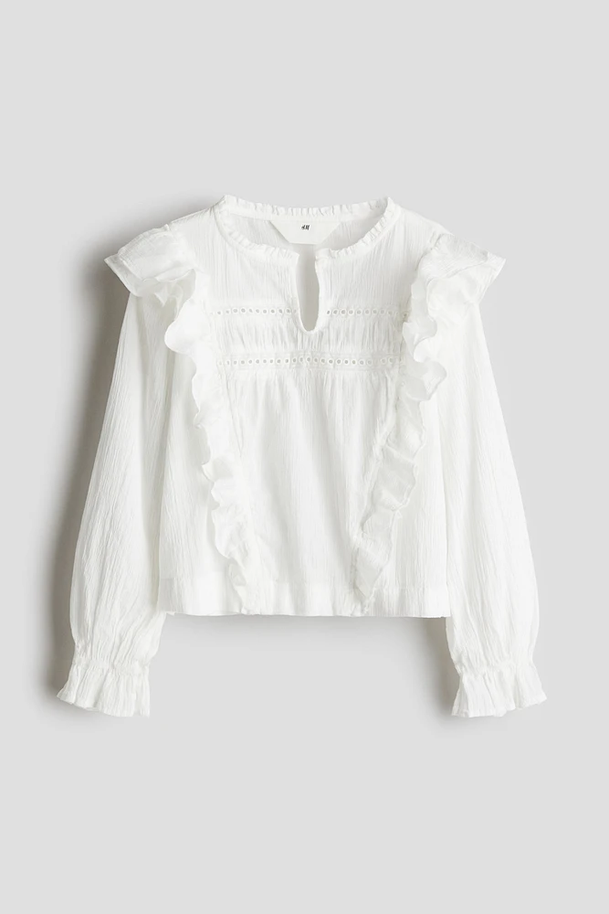 Flounced Cotton Blouse