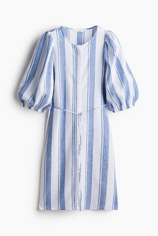 Linen-blend dress