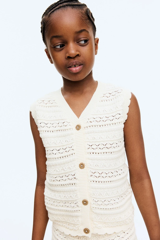 2-Piece Pattern-Knit Cotton Set