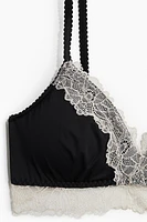 Padded Soft-Cup Microfiber and Lace Bra