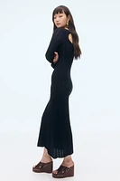 Open-Back Pointelle-Knit Dress