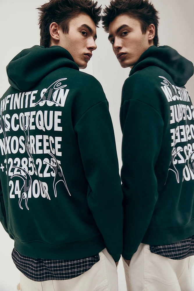 Loose Fit Printed Hoodie
