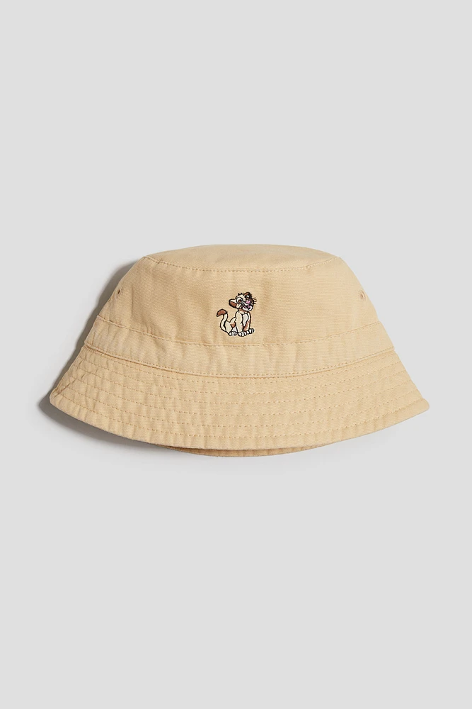 Embroidered-Detail Cotton Bucket Hat