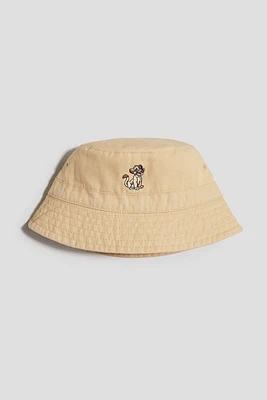 Embroidered-Detail Cotton Bucket Hat