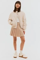 Pleated Bouclé-Knit Skirt