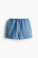 Short en denim avec cordon de serrage