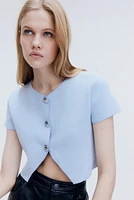 Short-Sleeved Jersey Cardigan