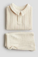 2-Piece Polo Shirt and Shorts Set