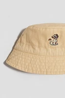 Embroidered-Detail Cotton Bucket Hat