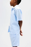Cotton seersucker shorts