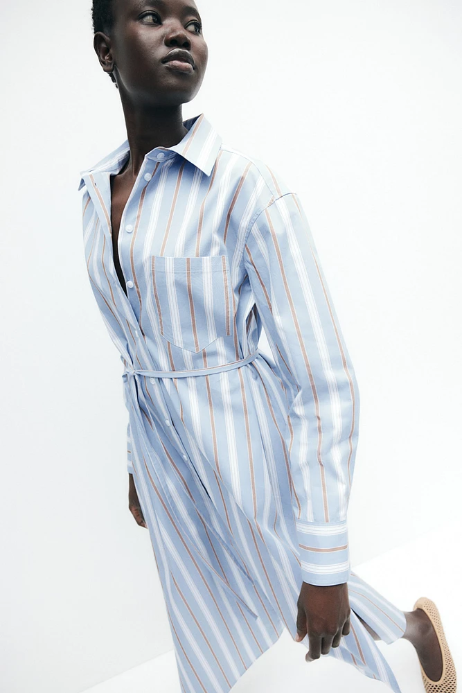 Tie-Belt Shirt Dress