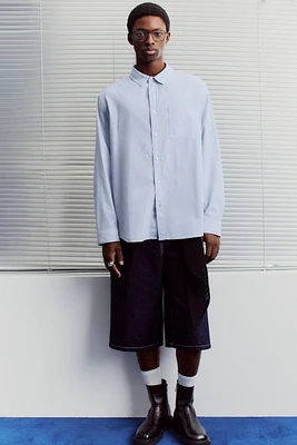 Oversized-Fit Seersucker Shirt