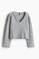 Fine-Knit V-Neck Sweater