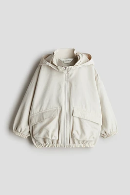 Oversized Linen-Blend Windbreaker