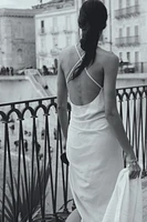 Robe en lin mélangé à effet drapé