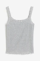 Lace-trimmed Tank Top