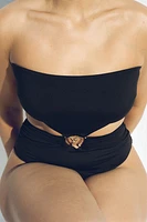 Padded-Cup Bandeau Swimsuit