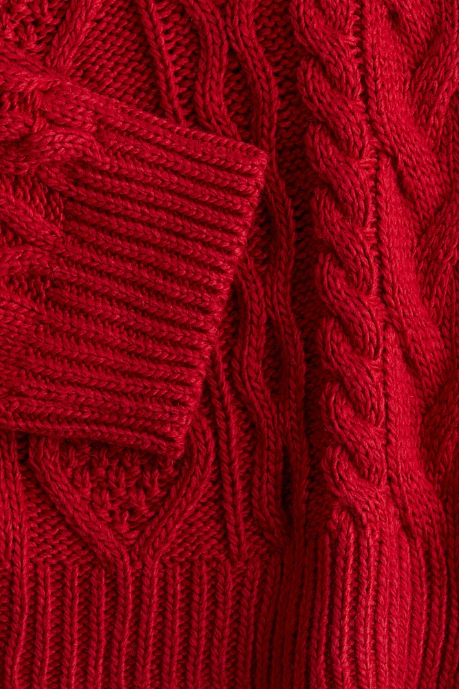 Cable-Knit Turtleneck Sweater