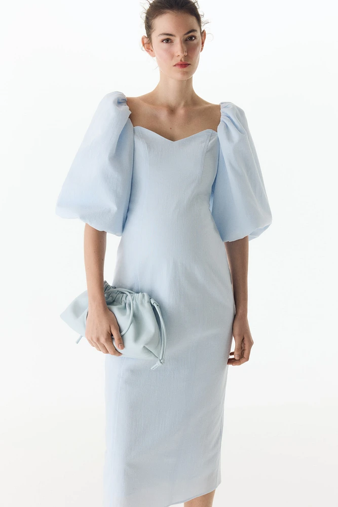 MAMA Balloon-Sleeved Cotton Dress