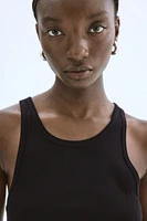 Ribbed Silk-Blend Tank Top