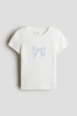 Cotton Top with Printed Motif