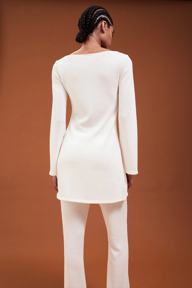 Knit Dress with Flared Skirt