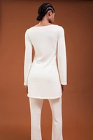 Knit Dress with Flared Skirt