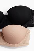 2-Pack Padded Microfiber Balconette Bras