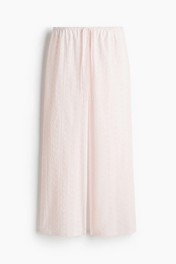Eyelet-Embroidered Pajama Pants
