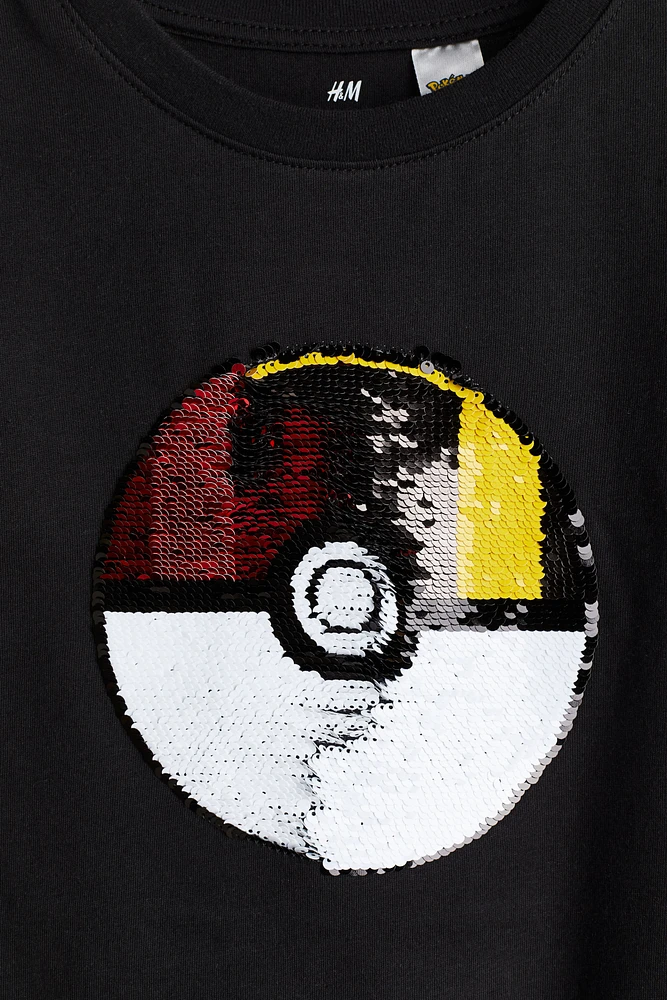 T-shirt avec sequins réversibles