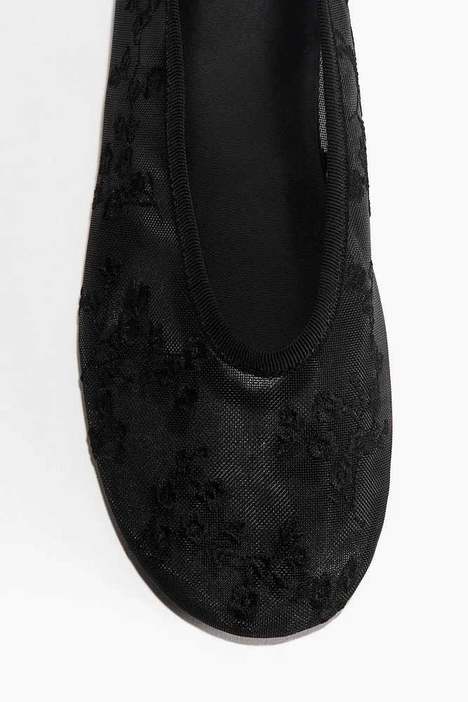 Embroidered Ballet Flats