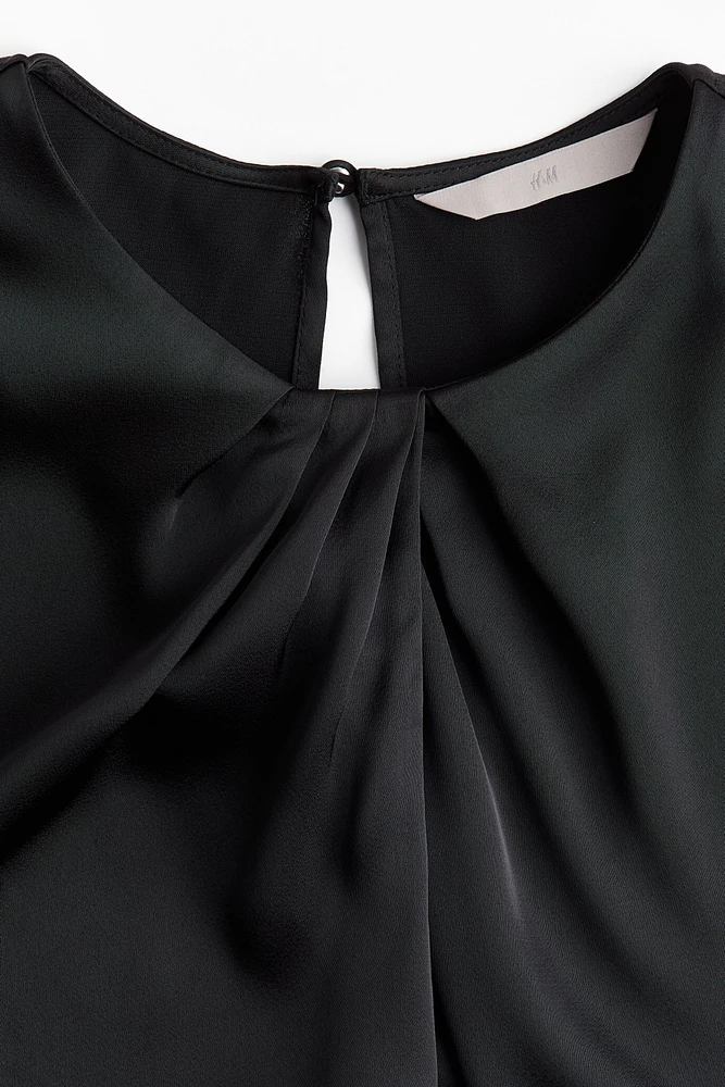 Pleat-Detail Satin Blouse
