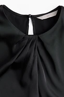 Pleat-Detail Satin Blouse