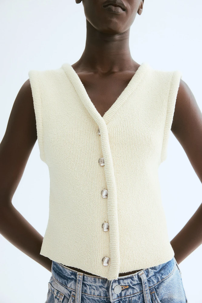 Button-Front Sweater Vest
